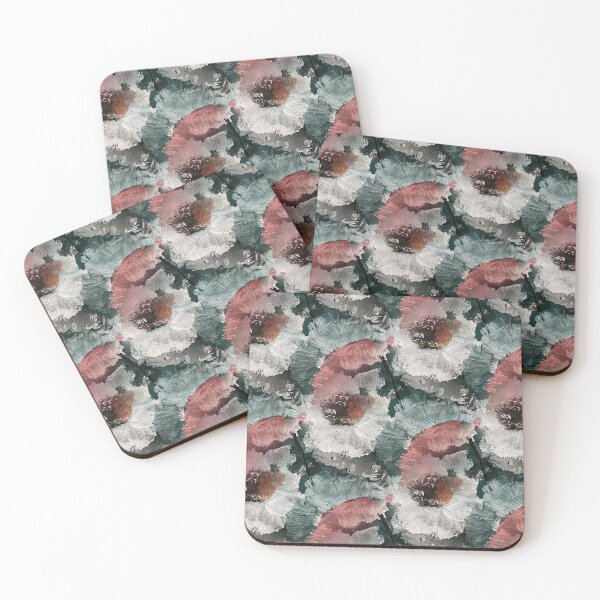 Item preview, Painterly White and Teal Floral Abstract Pattern designed and sold by Artistestella.