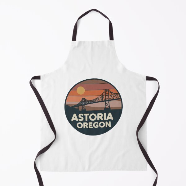 Item preview, Astoria Oregon: Retro Warm Sunset Bridge Badge designed and sold by CircinusStore.