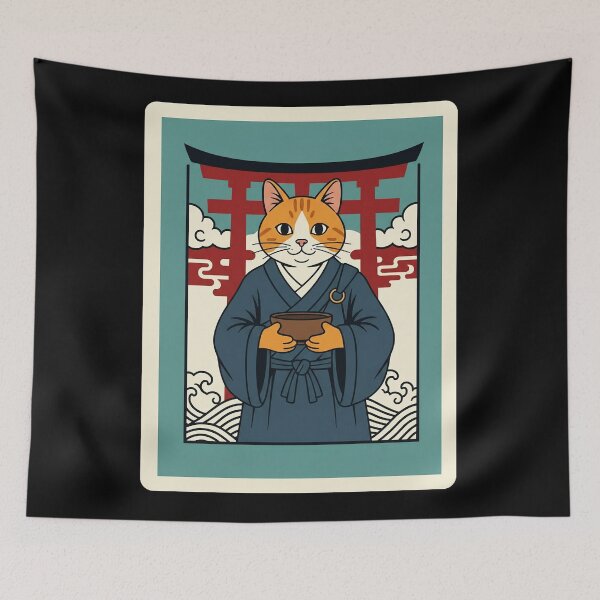 Item preview, Samurai Cat Japanese Style Warrior Animal  designed and sold by JordynLadukeg65.