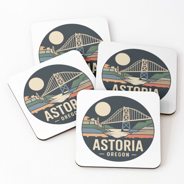 Item preview, Astoria Oregon: Retro Bridge & Skyline Badge designed and sold by CircinusStore.