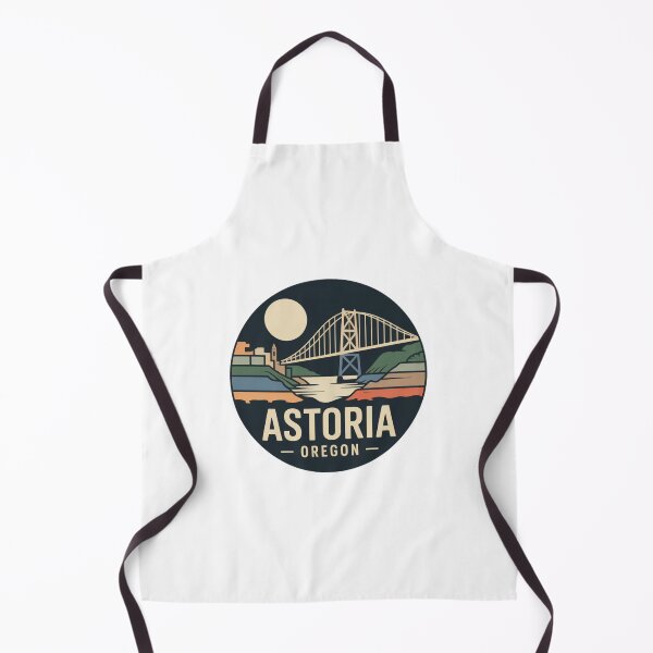 Item preview, Astoria Oregon: Retro Bridge & Skyline Badge designed and sold by CircinusStore.