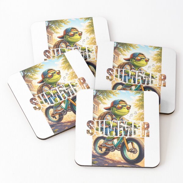 Item preview, Cool Turtle Riding Bicycle – Summer Vibes Cartoon Illustration | Chill Animal Graphic Design designed and sold by rekan.design.
