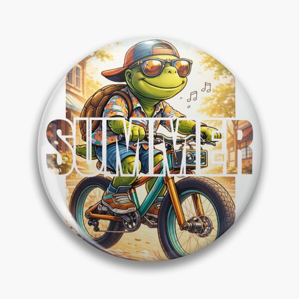 Item preview, Cool Turtle Riding Bicycle – Summer Vibes Cartoon Illustration | Chill Animal Graphic Design designed and sold by rekan.design.