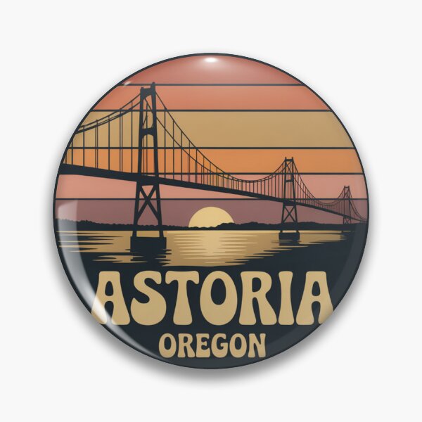 Item preview, Astoria Oregon: Retro Sunset Bridge Illustration designed and sold by CircinusStore.