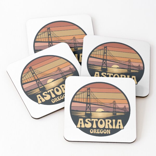 Item preview, Astoria Oregon: Retro Sunset Bridge Illustration designed and sold by CircinusStore.