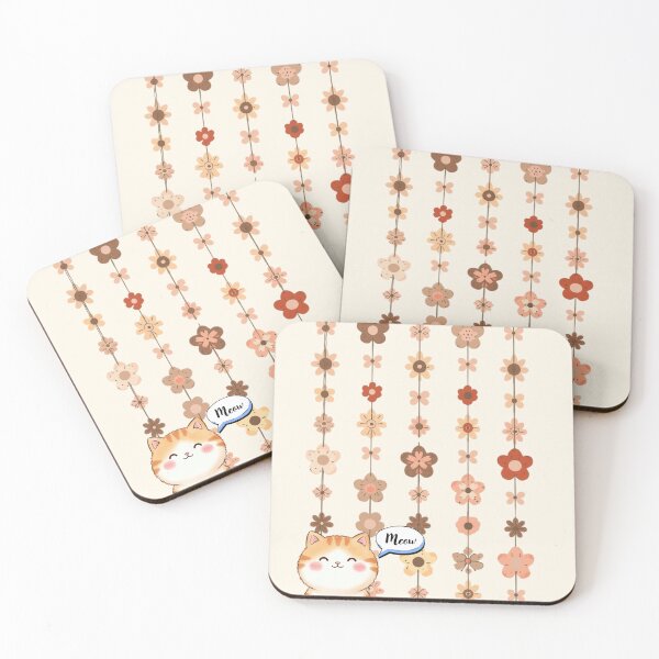 Artikelvorschau, Ginger Cat with Retro Floral Pattern entworfen und verkauft von LittleKnight.