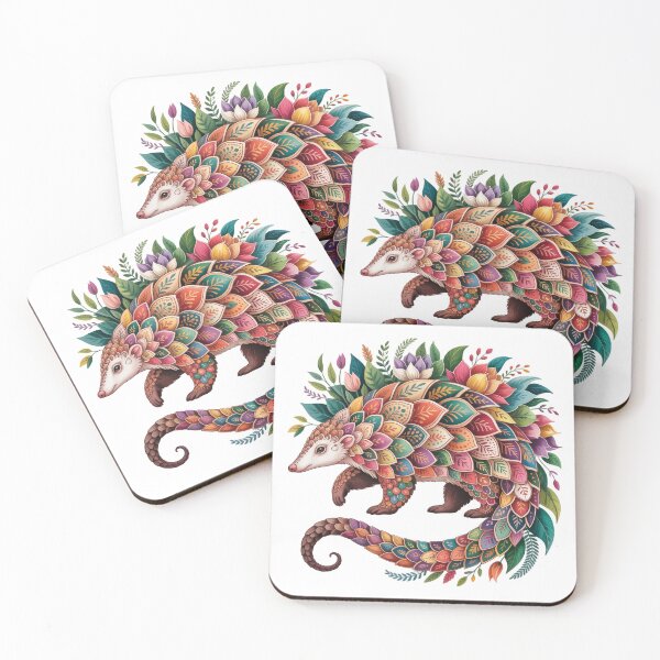 Item preview, Pangolin with Floral Patterns designed and sold by jkrphoto.
