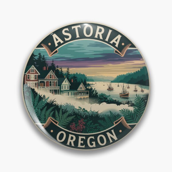 Item preview, Astoria Oregon: Coastal Town & Harbor Badge designed and sold by CircinusStore.