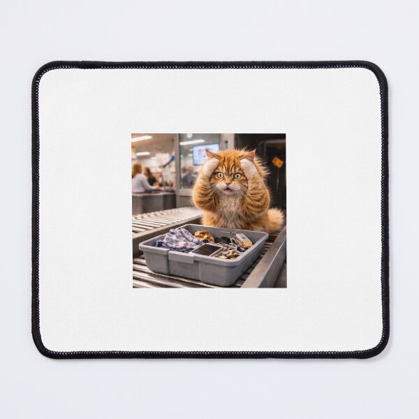 Item preview, Cat Having Airport Security Breakdown designed and sold by LovelyCatGalaxy.