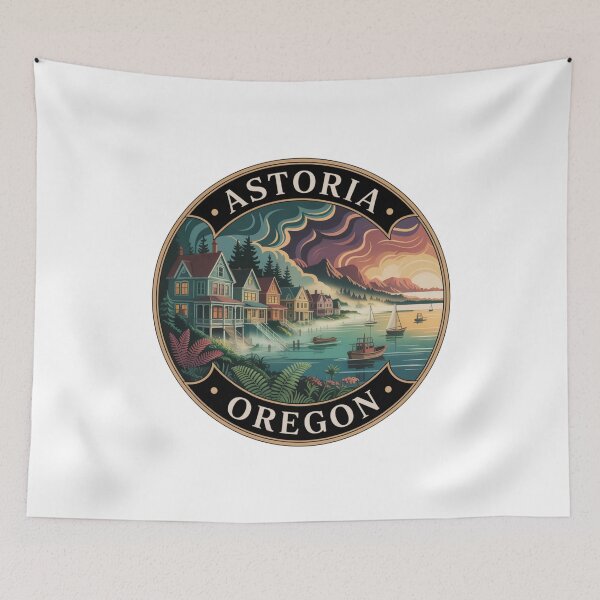 Item preview, Astoria Oregon: Waterfront Victorian Houses Badge designed and sold by CircinusStore.