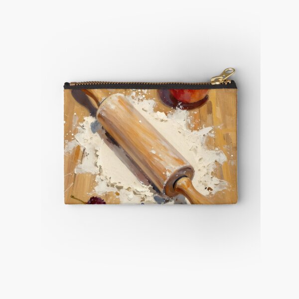 Item preview, Rolling Pin with Flour and Fruit — Folk Art Baking Print designed and sold by Kelvin Hughes Design.