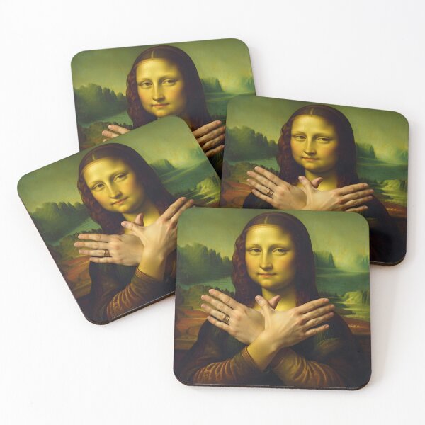 Item preview, Mona Lisa making the eagle gesture with hands designed and sold by Erlin Rudho.