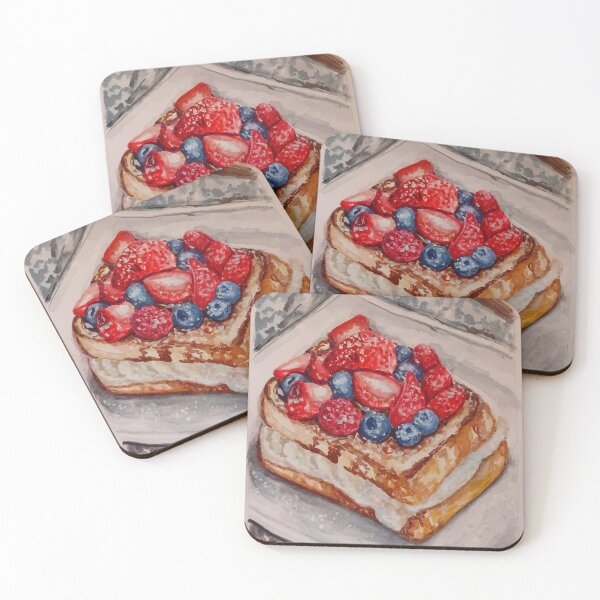 Item preview, Cream Cheese Stuffed French Toasts Watercolor food illustration  designed and sold by happiartworks .