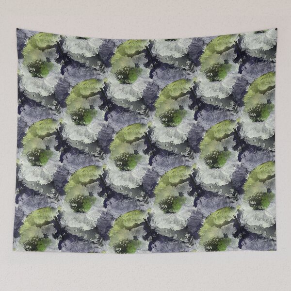 Item preview, Painterly White and Green Floral Abstract Pattern designed and sold by Artistestella.