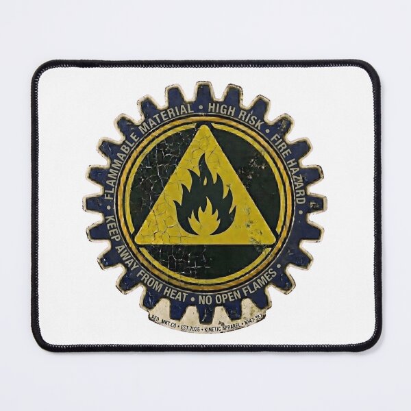 Item preview, Retro Industrial Flammable Warning Gear designed and sold by octozap.