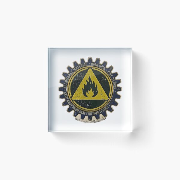 Item preview, Retro Industrial Flammable Warning Gear designed and sold by octozap.