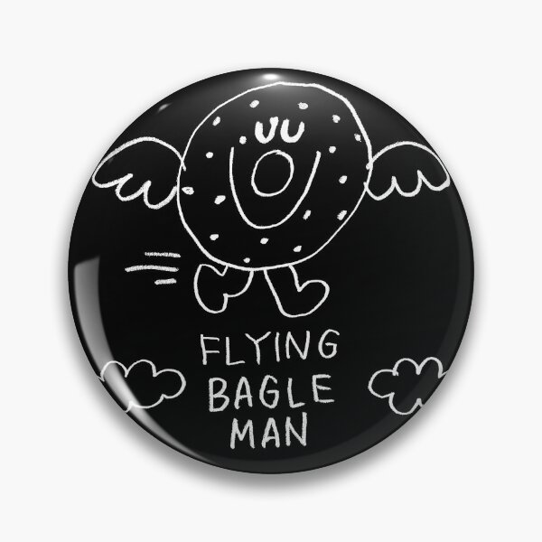 Item preview, Flying Bagel Man Funny Food Character designed and sold by torufukuda.