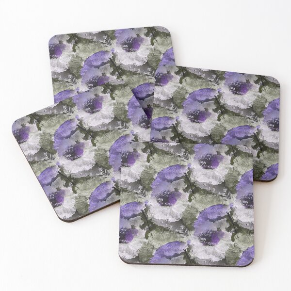 Item preview, Painterly White and Purple Floral Abstract Pattern designed and sold by Artistestella.