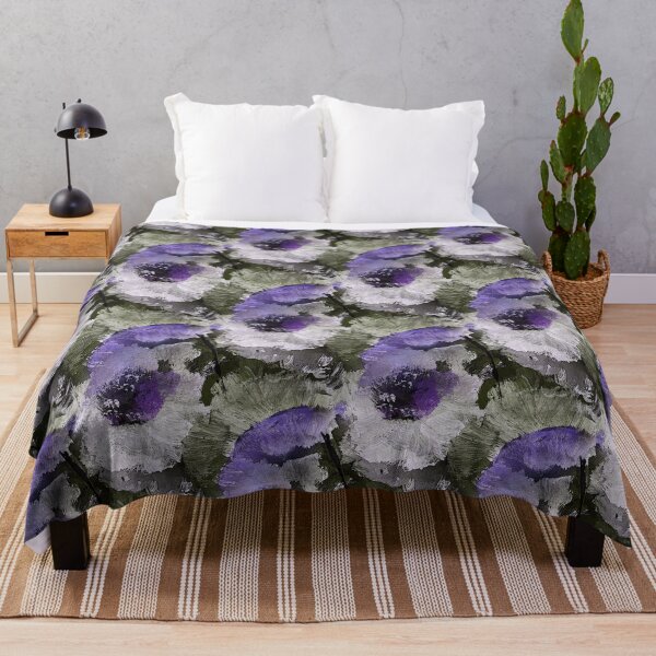 Item preview, Painterly White and Purple Floral Abstract Pattern designed and sold by Artistestella.