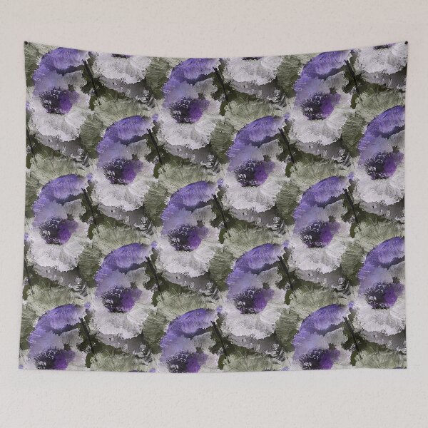 Item preview, Painterly White and Purple Floral Abstract Pattern designed and sold by Artistestella.