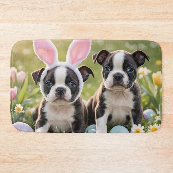 Item preview, Adorable Boston Terriers Puppies with Bunny Ears designed and sold by Wags & Tails.