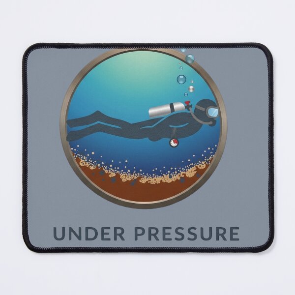 Item preview, Under Pressure – Minimalist Scuba Diver Ocean Depth Shirt designed and sold by Brinevex Co..