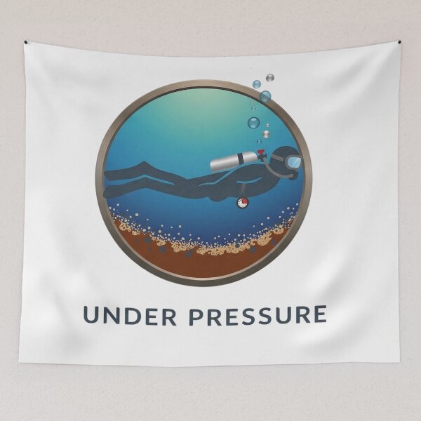 Item preview, Under Pressure – Minimalist Scuba Diver Ocean Depth Shirt designed and sold by Brinevex Co..
