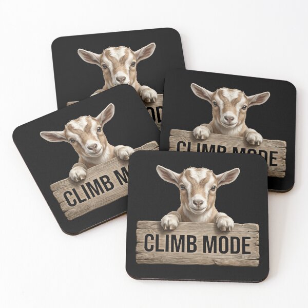 Item preview, Climb Mode Cute Goat Funny Sticker designed and sold by EimSol.