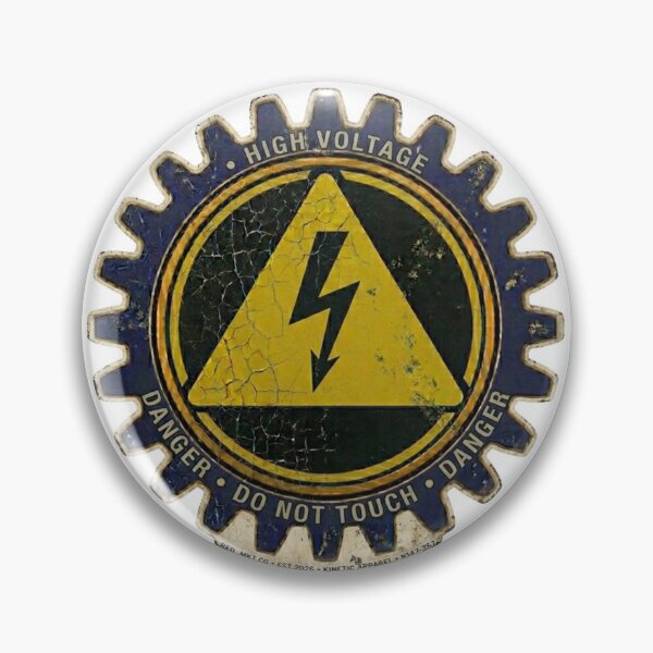 Item preview, Retro Distressed Electric Hazard Caution Gear Decal designed and sold by octozap.