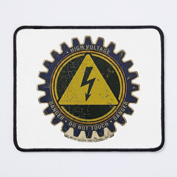 Item preview, Retro Distressed Electric Hazard Caution Gear Decal designed and sold by octozap.