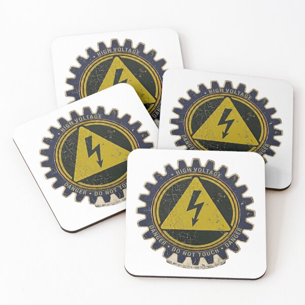 Item preview, Retro Distressed Electric Hazard Caution Gear Decal designed and sold by octozap.