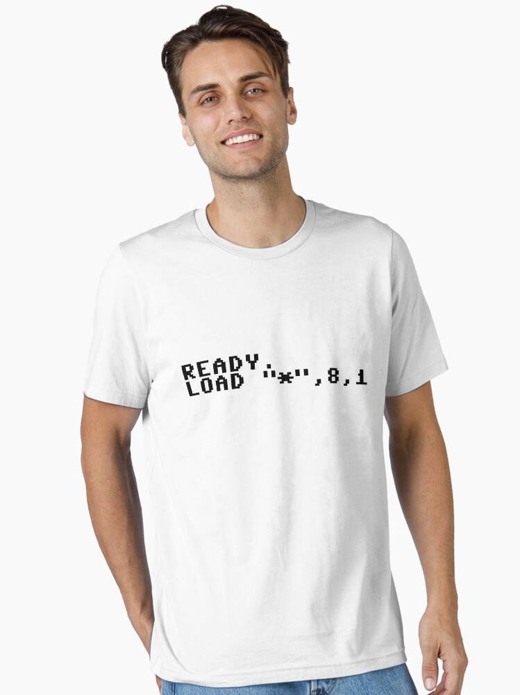 Thumbnail 1 of 7, Essential T-Shirt, Ready. Load "*", 8,1 (C64) designed and sold by haas-shop.
