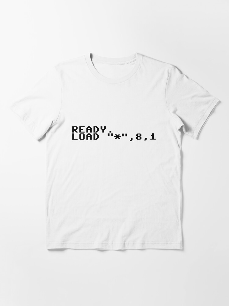 Thumbnail 3 of 7, Essential T-Shirt, Ready. Load "*", 8,1 (C64) designed and sold by haas-shop.