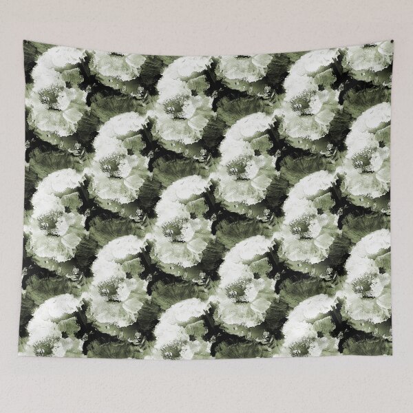 Item preview, Painterly Monochromatic Green Floral Abstract Pattern designed and sold by Artistestella.