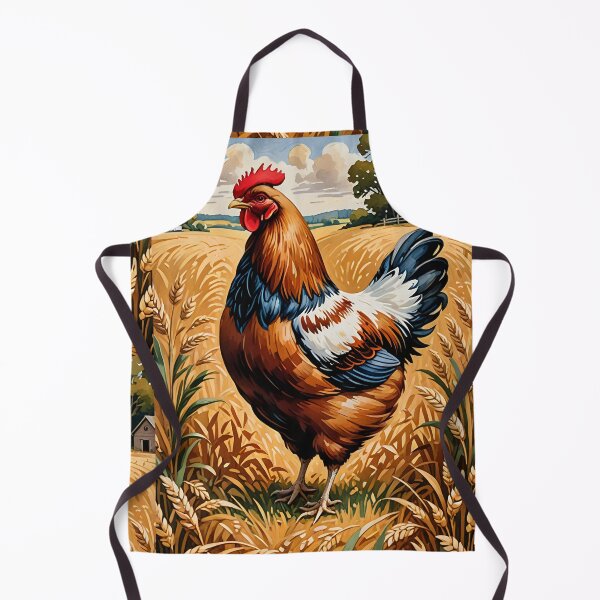 Item preview, Proud Cockerel in a Cornfield — Folk Art Print designed and sold by Kelvin Hughes Design.
