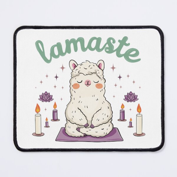 Item preview, Cute Meditating Llama Lamaste Yoga Art designed and sold by MJ ART.