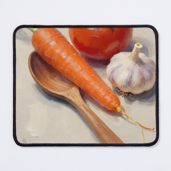 Item preview, Wooden Spoon with Garden Vegetables — Folk Art Kitchen Print designed and sold by Kelvin Hughes Design.