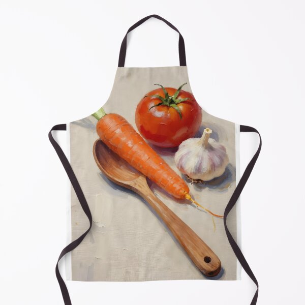 Item preview, Wooden Spoon with Garden Vegetables — Folk Art Kitchen Print designed and sold by Kelvin Hughes Design.