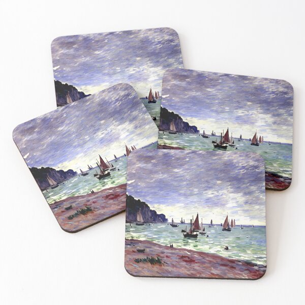 Item preview, Fishing Boats by the Beach and the Cliffs designed and sold by artdesignsnow.