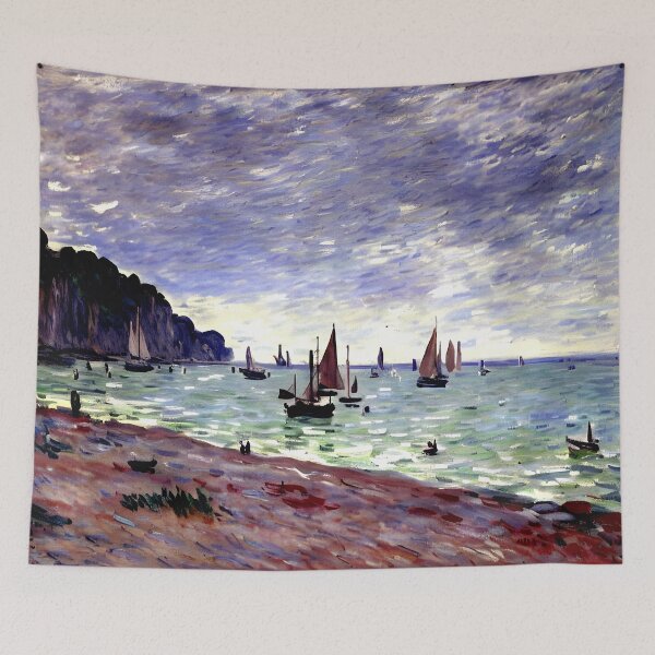 Item preview, Fishing Boats by the Beach and the Cliffs designed and sold by artdesignsnow.