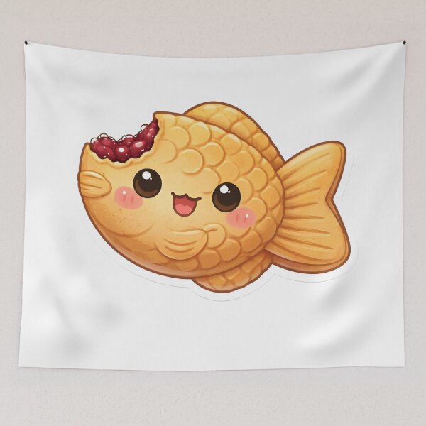 Item preview, Cute Kawaii Taiyaki Fish – Japanese Street Food Sticker designed and sold by DesignEG.