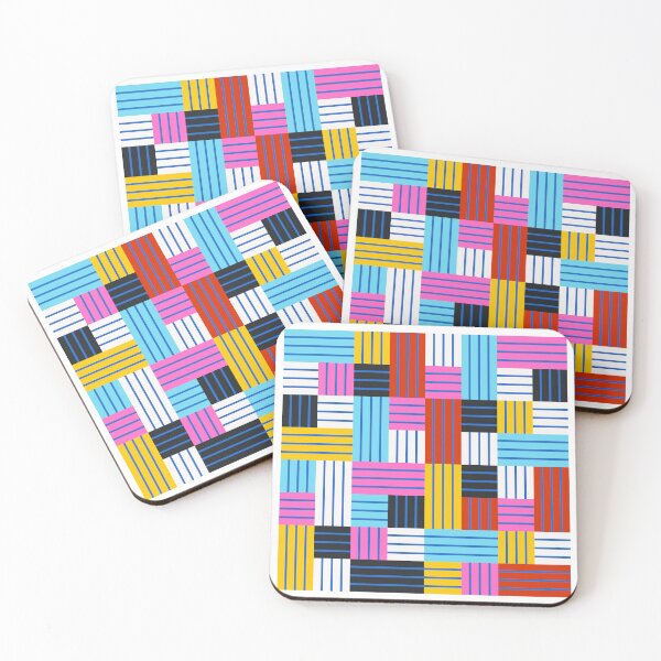 Item preview, Playful Geometric Stripe Patchwork Pattern designed and sold by nuchz.