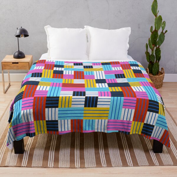 Item preview, Playful Geometric Stripe Patchwork Pattern designed and sold by nuchz.