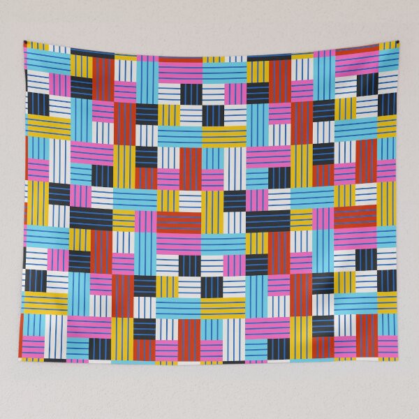 Item preview, Playful Geometric Stripe Patchwork Pattern designed and sold by nuchz.