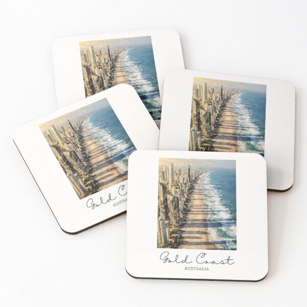 Item preview, Gold Coast Waterfront Skyline Beach - Vintage Souvenir designed and sold by twentytwo ART souvenir designs.