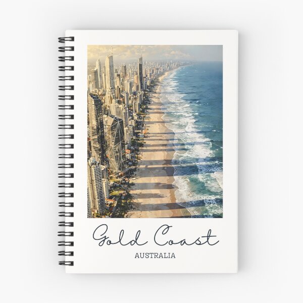Item preview, Gold Coast Waterfront Skyline Beach - Vintage Souvenir designed and sold by twentytwo ART souvenir designs.
