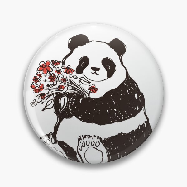 Artikelvorschau, Panda mit Blumenstrauß  entworfen und verkauft von Nininshop.