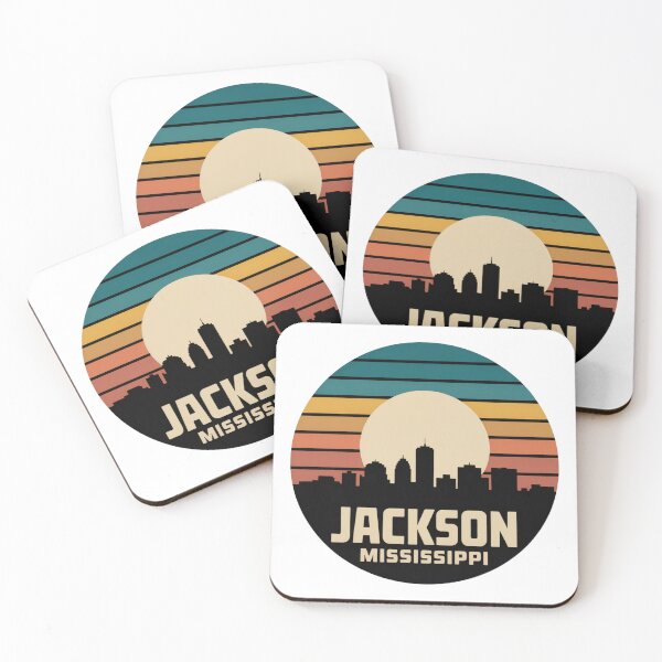 Item preview, Jackson Mississippi: Retro Sunset Skyline Badge designed and sold by CircinusStore.