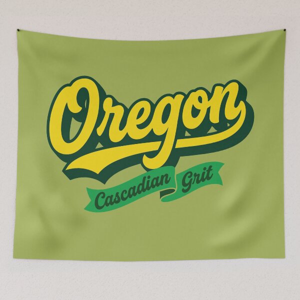 Item preview, Vintage Oregon Cascadian Grit - Retro Baseball Script designed and sold by Cozy-Old-Pub.