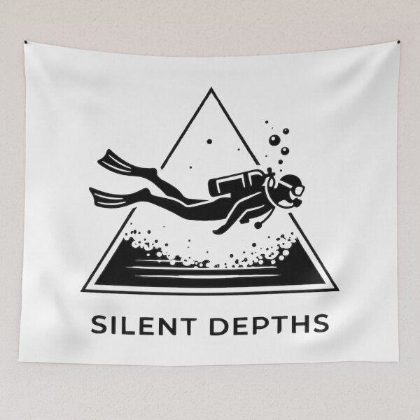 Item preview, Silent Depths – Minimalist Scuba Diver Ocean Exploration Shirt designed and sold by Brinevex Co..